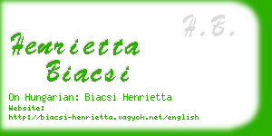 henrietta biacsi business card